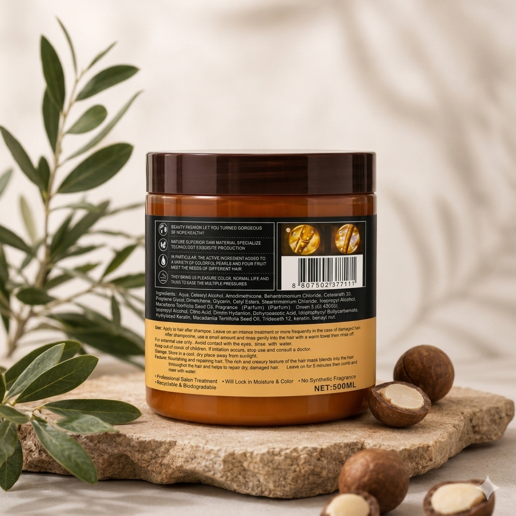 Keratin Hair Mask - Repairing & Frizz Control (500ml)