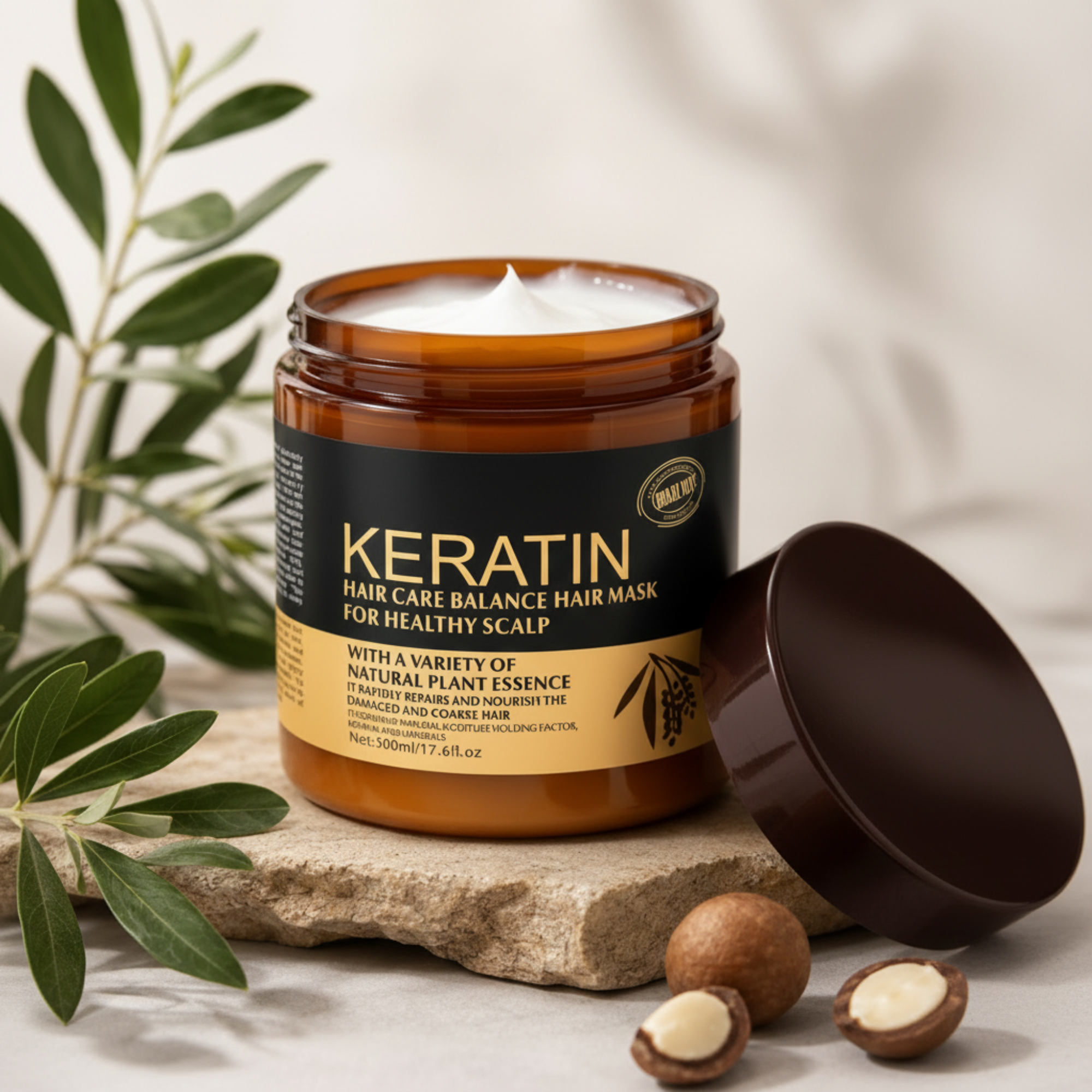 Keratin Hair Mask - Open Lid Professional Shot